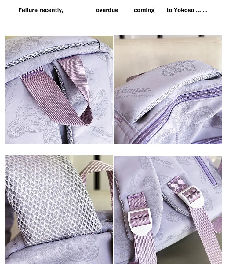 YIMIBAG Cute Teddy Design Backpack – Kawaii 16.9" Lightweight Waterproof School & Travel Bag (8 Pockets)