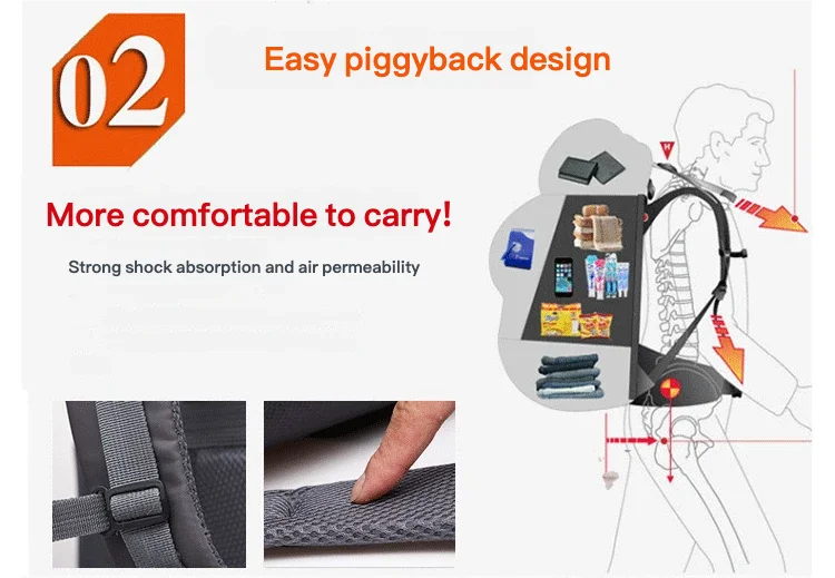 Huntvp 60L High Grade Hiking & Travel Backpack – Waterproof Trekking Bag with Shoe Compartment