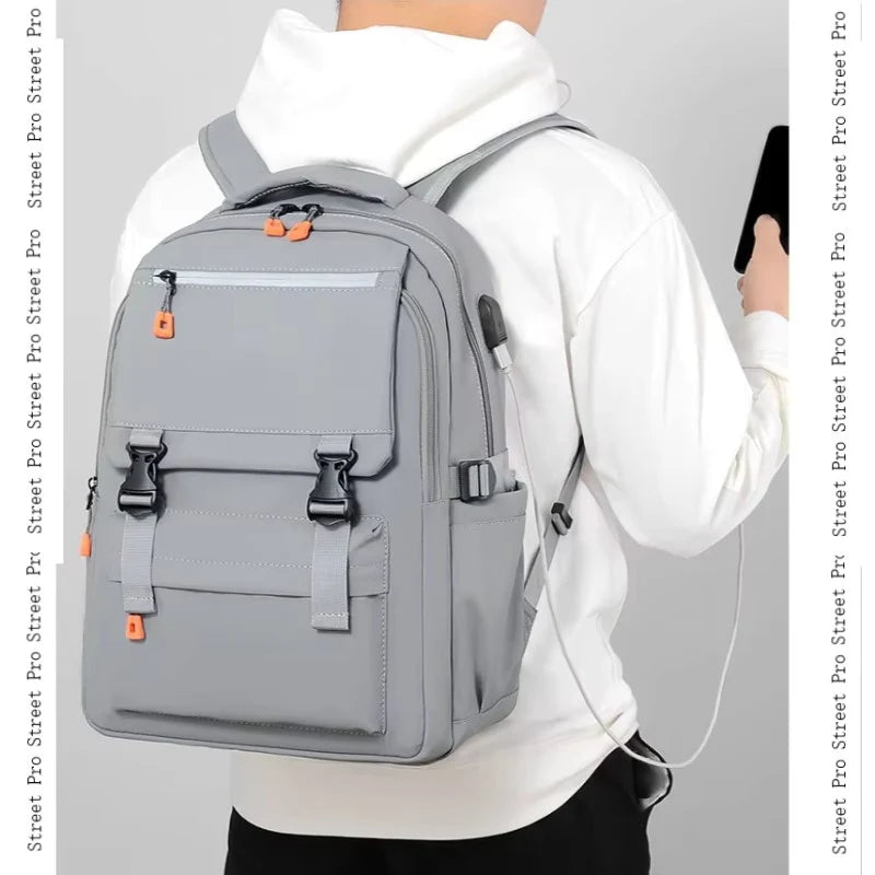 Street Pro 15.6" Waterproof Backpack with USB Charging Port – Stylish Teenager & College Bag