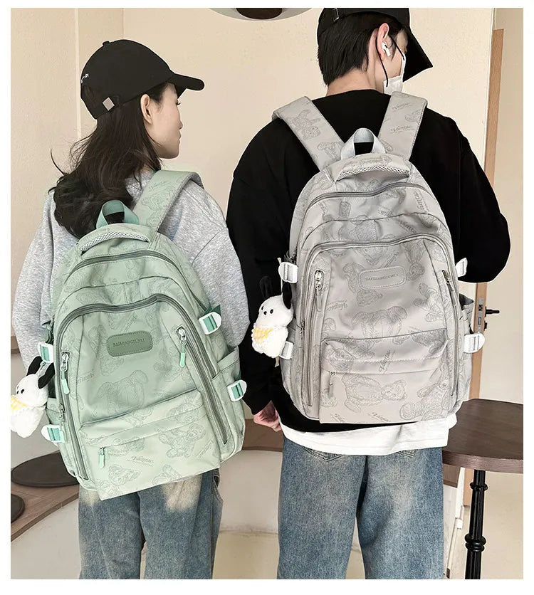 YIMIBAG Cute Teddy Design Backpack – Kawaii 16.9" Lightweight Waterproof School & Travel Bag (8 Pockets)