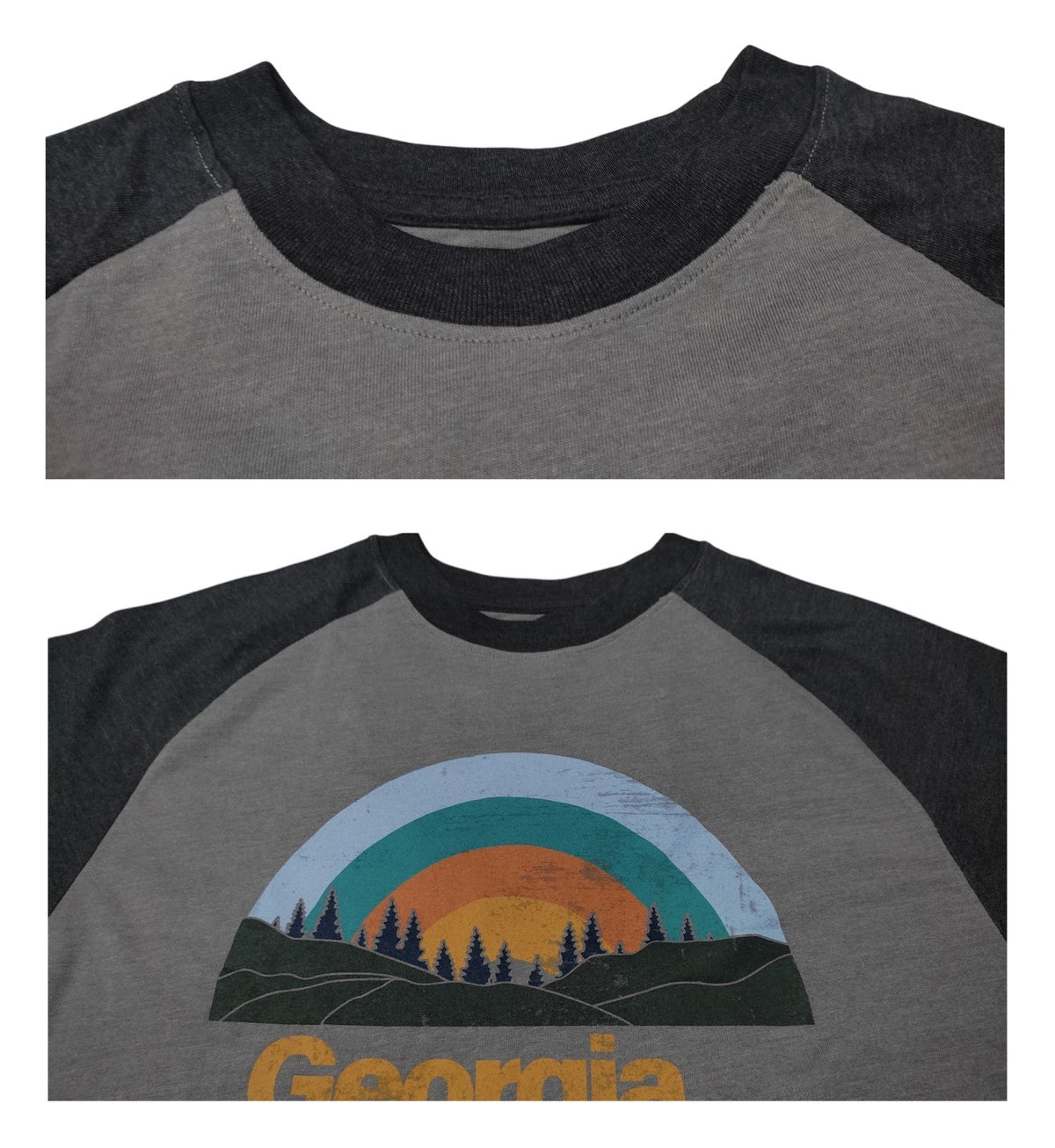 Woodland Outdoor Men's T-Shirt Export Quality Raglan Half Sleeve Vintage Print USA