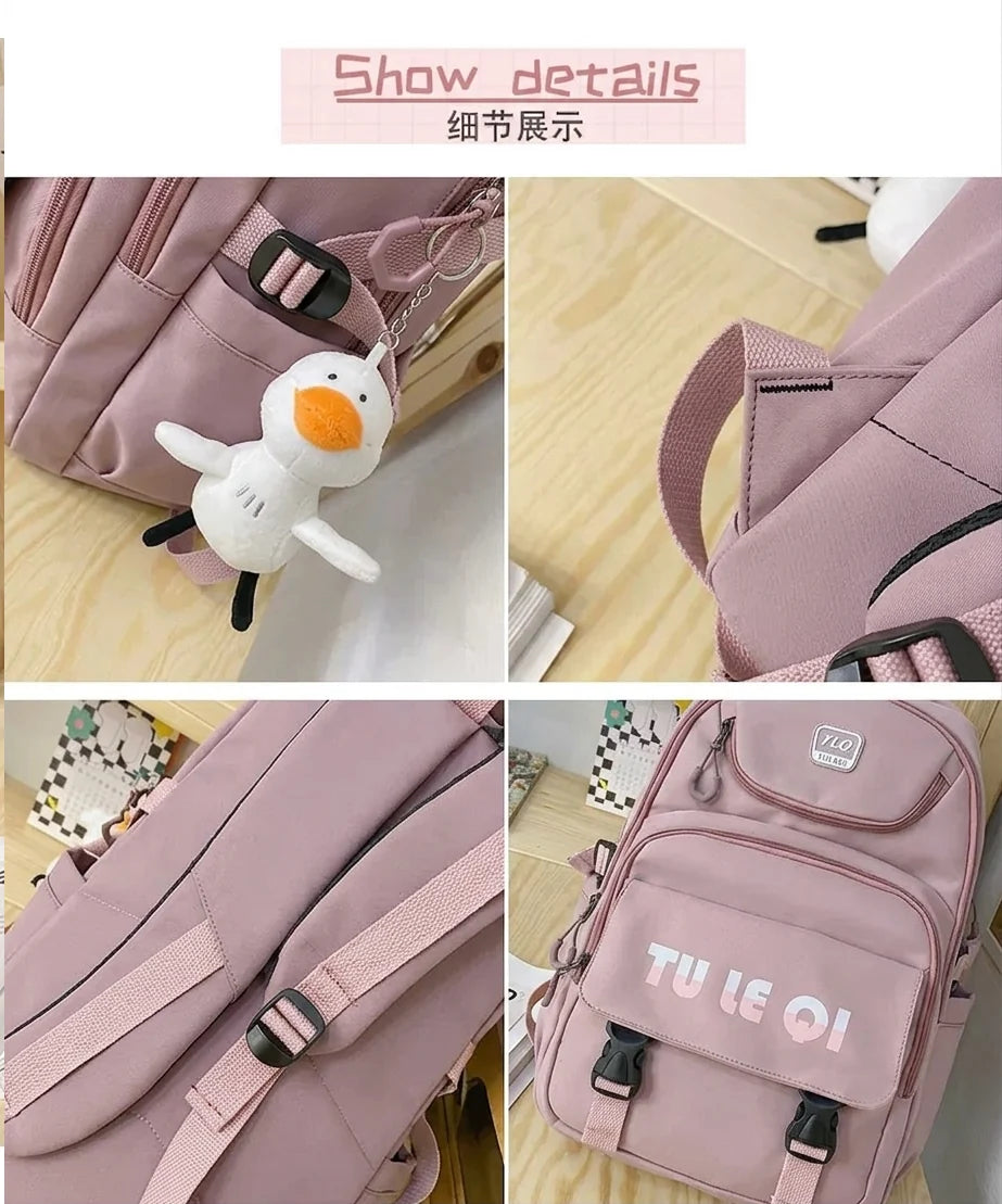 TLQ Premium Imported School & College Backpack for Girls – Pink | Waterproof | 46 × 31 × 20 cm