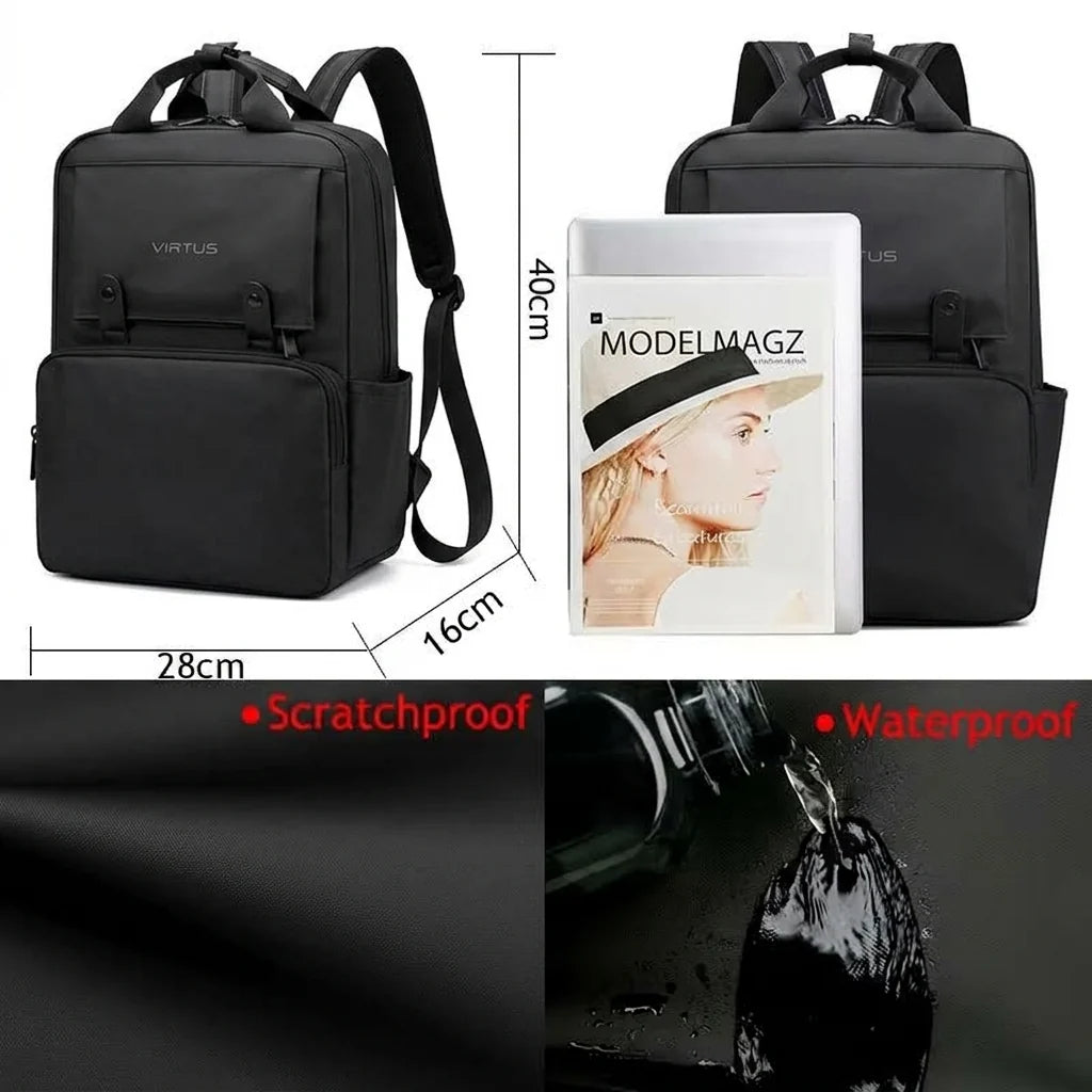 VIRTUS Casual Unisex Fashion Backpack for Teenagers | 15" Laptop Compatible | Water Resistant