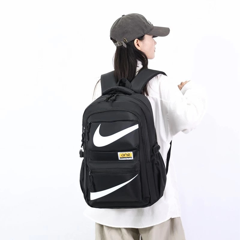 NK One School University Waterproof Backpack Black – Casual Student Backpack with Anti-Theft Pocket, Trolley Strap & Sternum Straps | Fits 15.6" Laptops