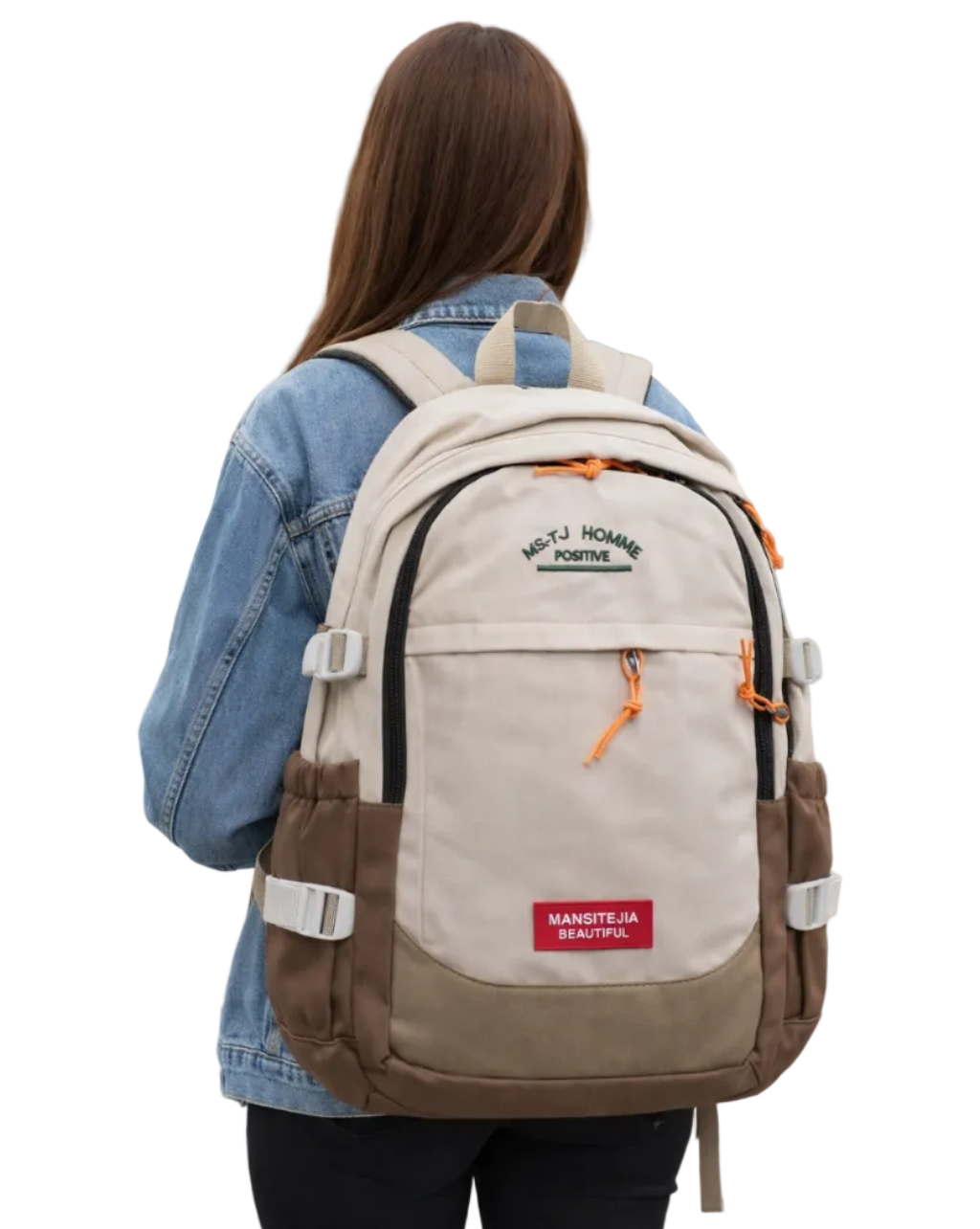 MS TJ Homme Fashion School Backpack Purple – 15.6” Laptop Compatible | Water-Resistant Nylon School Bag for Girls & Boys | Stylish Travel & Campus Backpack