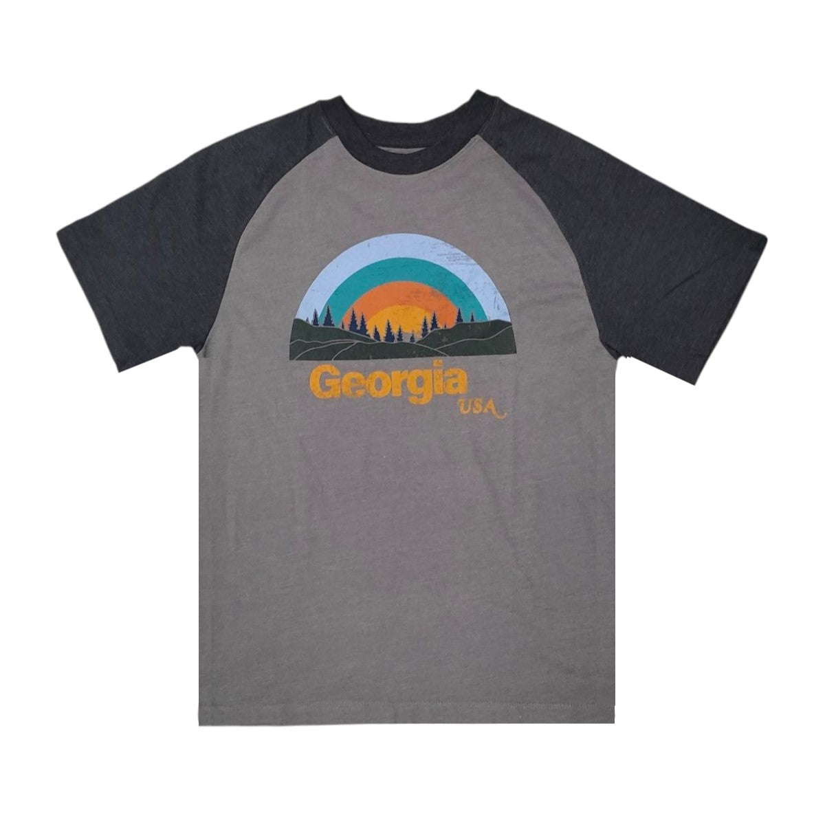 Woodland Outdoor Men's T-Shirt Export Quality Raglan Half Sleeve Vintage Print USA