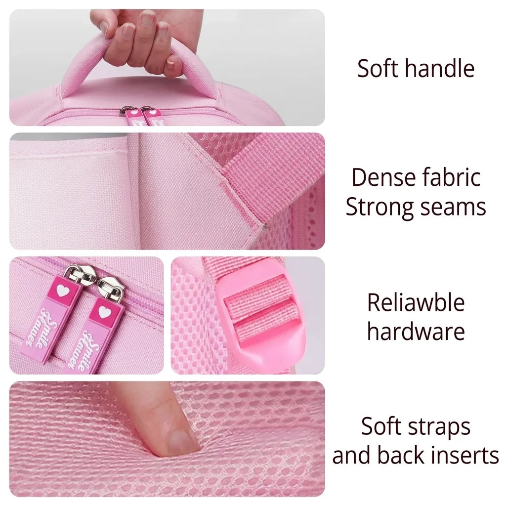 Apsis Junior School Bag for Girls – Barbie Design, Lilac & Pink