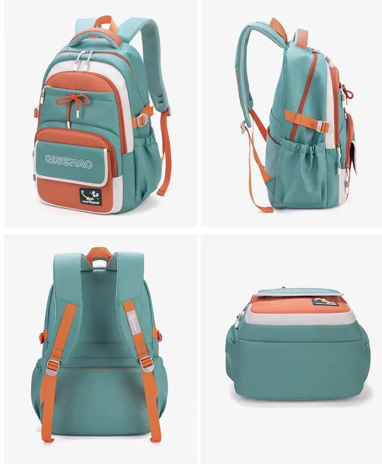 Octanauts Zenvy Cute Waterproof Large Capacity School Backpack for Girls – Multi-Compartment Laptop Travel Bag (15.6”)