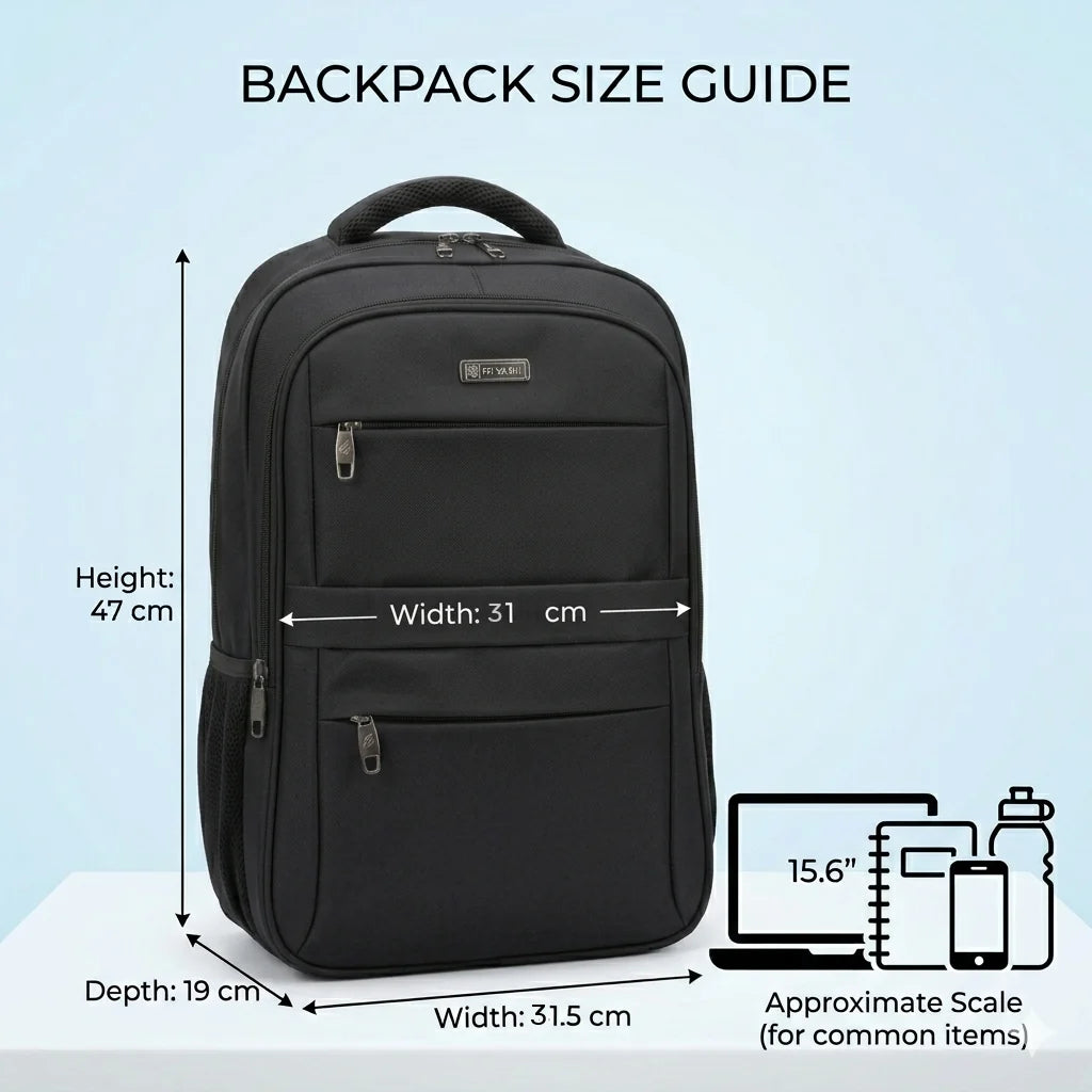 FYS Anti-Theft Travel & Laptop Backpack 15.6" Waterproof School, College & Travel | Black