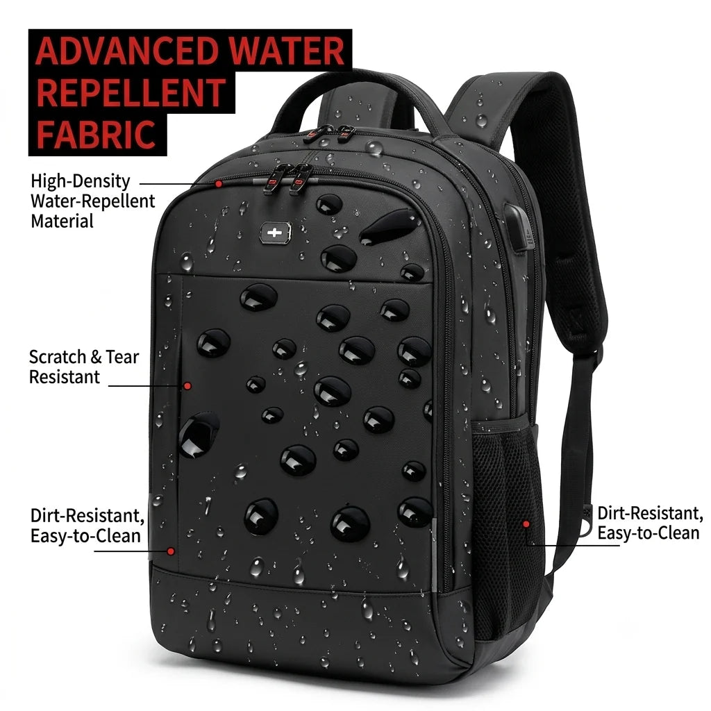 SWIGOR 17.3" Laptop Travel Backpack with USB Charging Port