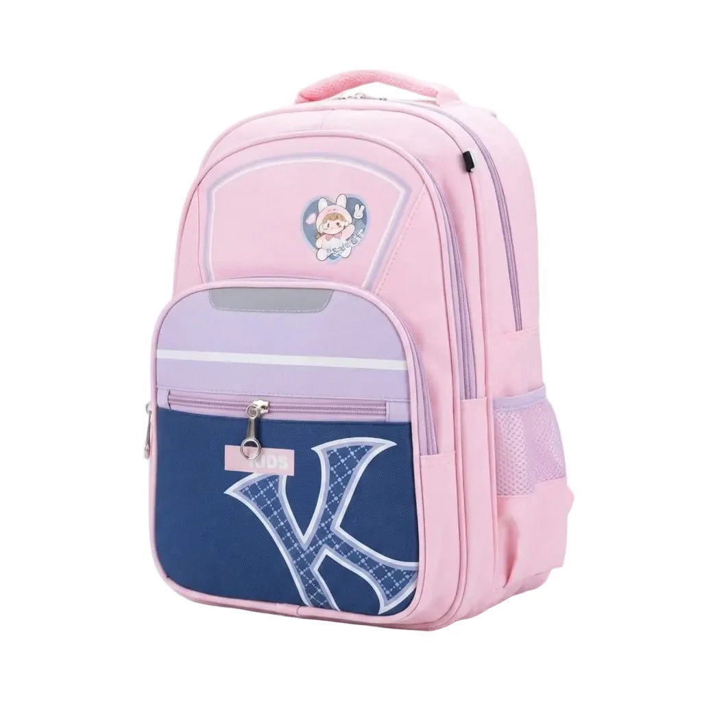 XBX Kids School Bag (Pink) – Imported with Pencil Pouch, Class 1–4