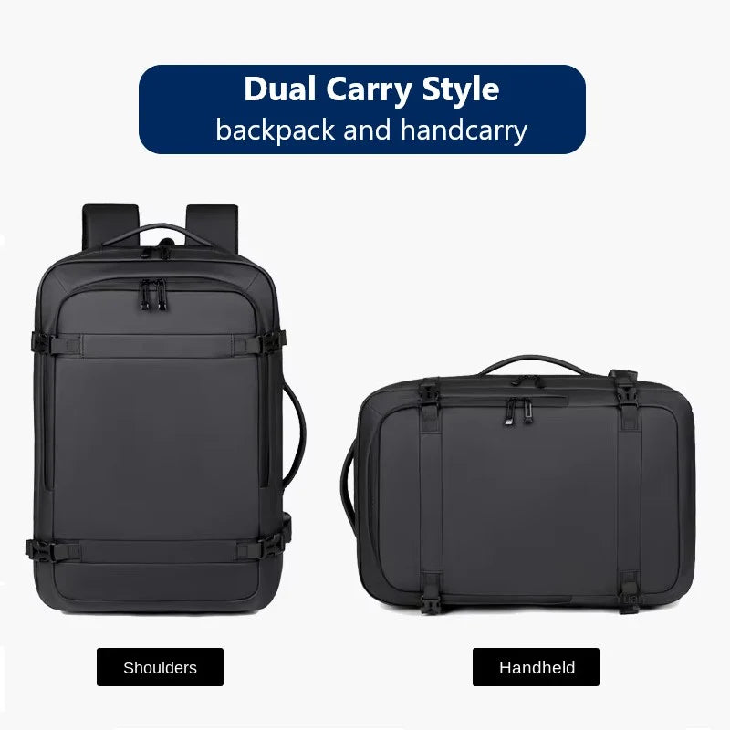 HANKE Expandable Travel Backpack 32L-40L – Waterproof Cabin Backpack with USB Port & Laptop Compartment