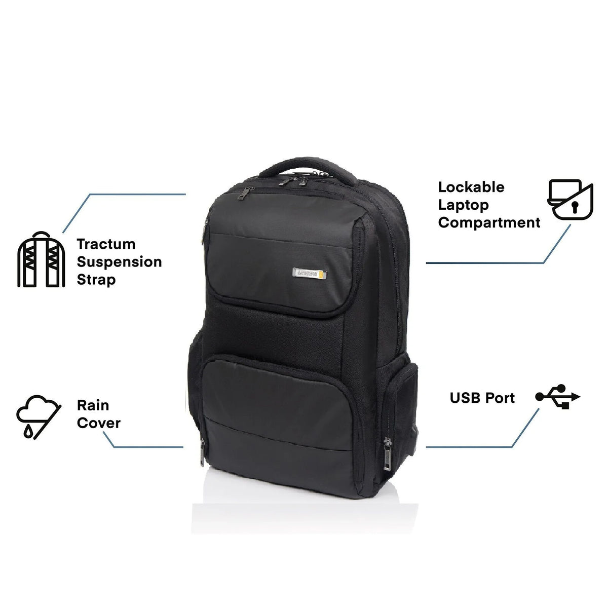 American Tourister Segno IV Laptop Backpack – 33L Expandable Backpack for 17″ Laptop with USB Port & Rain Cover