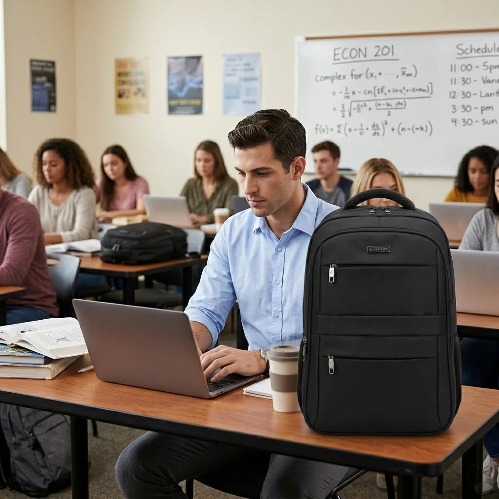FYS Anti-Theft Travel & Laptop Backpack 15.6" Waterproof School, College & Travel | Black