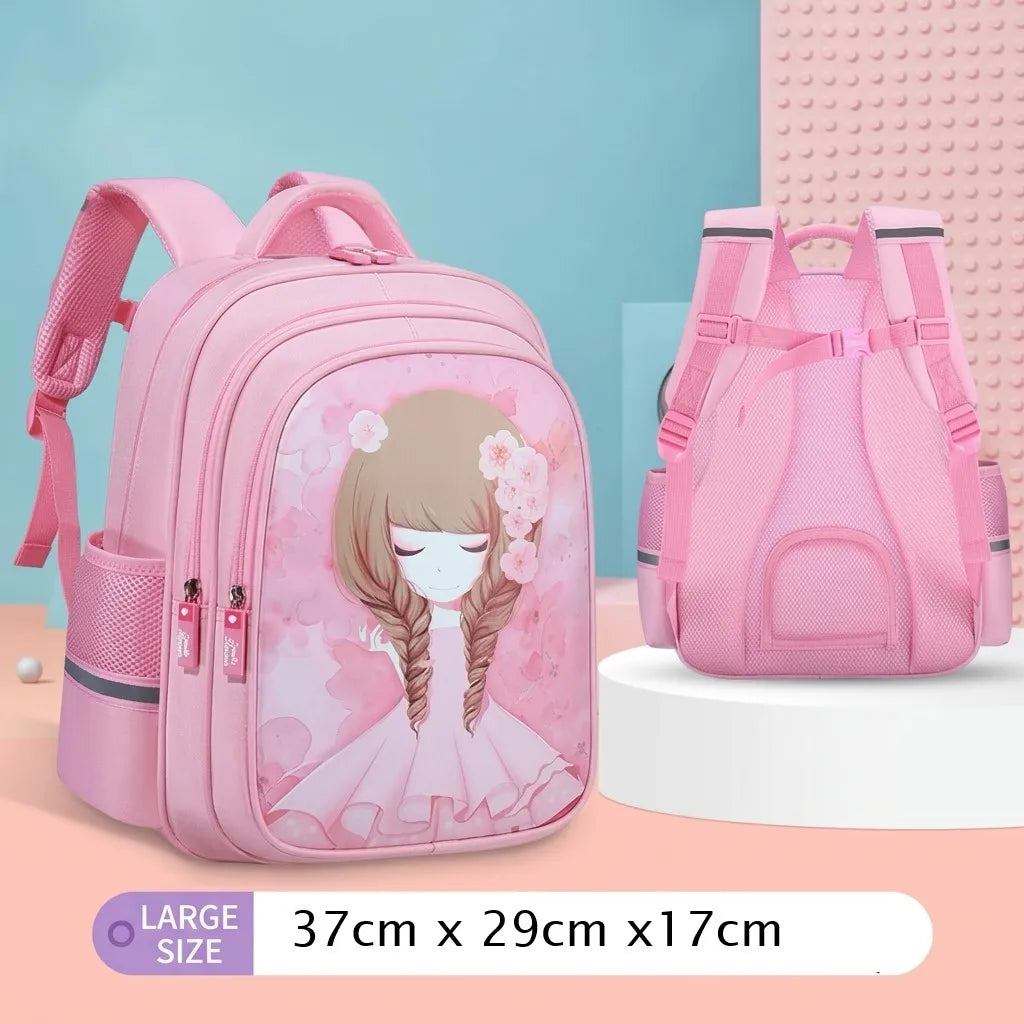 Apsis Junior School Bag for Girls – Barbie Design, Lilac & Pink