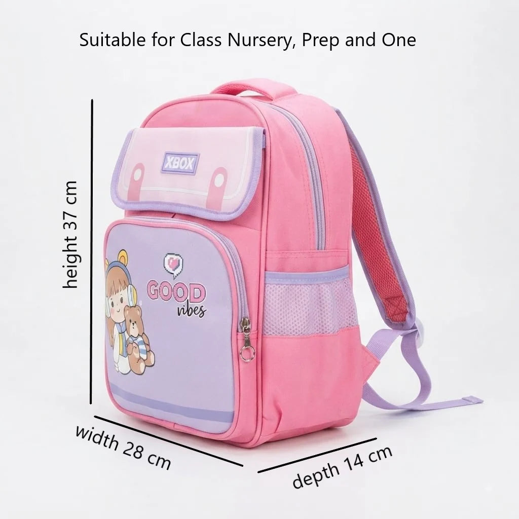 Good Vibes Imported School Bag for Nursery, Prep, Class One – Kids Backpack (Age 4-8)