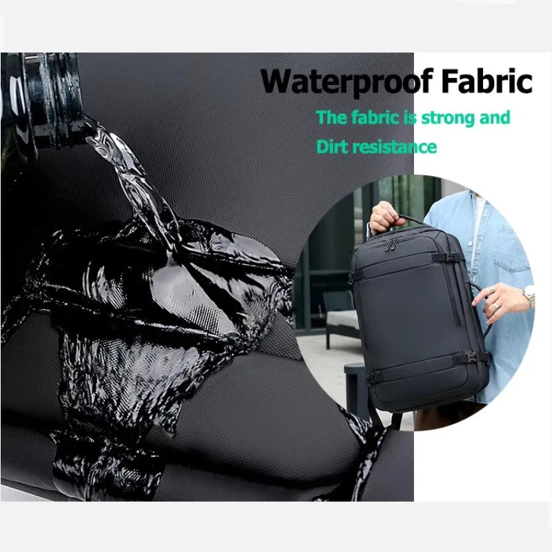 HANKE Expandable Travel Backpack 32L-40L – Waterproof Cabin Backpack with USB Port & Laptop Compartment