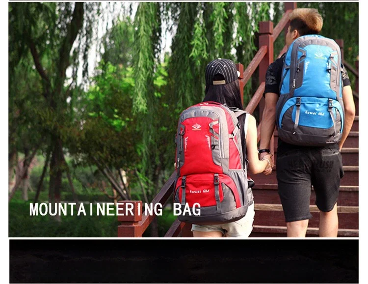 Huntvp 60L High Grade Hiking & Travel Backpack – Waterproof Trekking Bag with Shoe Compartment