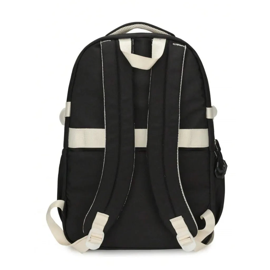 New Era Fashion School Backpack – Premium Water-Resistant Nylon, Laptop Compartment & Trolley Strap