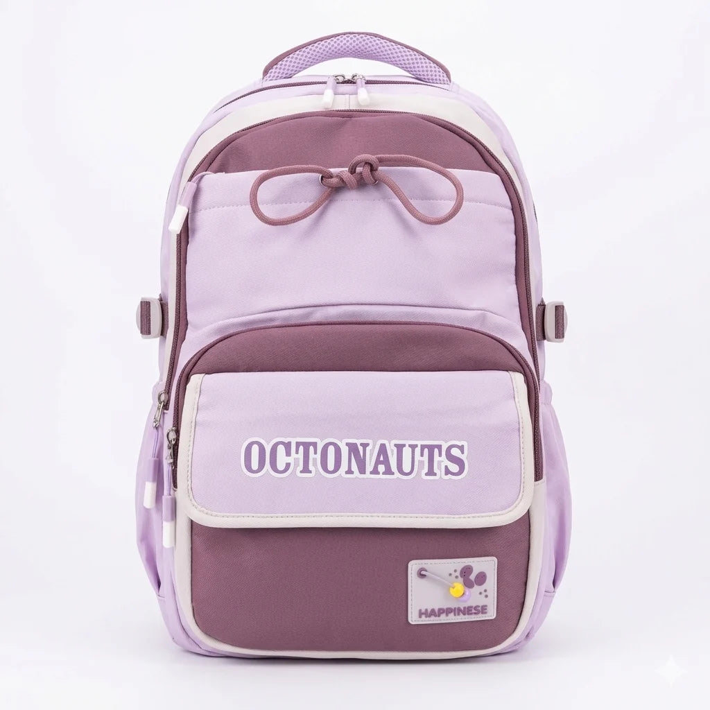 Octanauts Zenvy Cute Waterproof Large Capacity School Backpack for Girls – Multi-Compartment Laptop Travel Bag (15.6”)