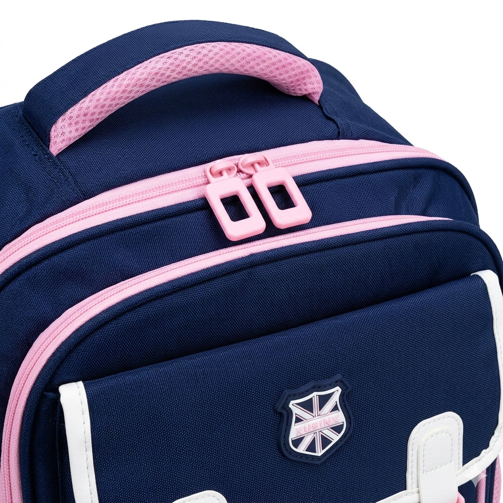 KUBINX British Design School Backpack – 180° Open Book Compartment | Lightweight Oxford Material (Grade 3–5)