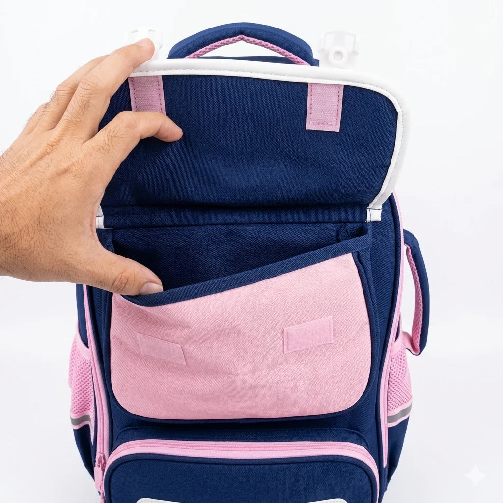 KUBINX British Design School Backpack – 180° Open Book Compartment | Lightweight Oxford Material (Grade 3–5)
