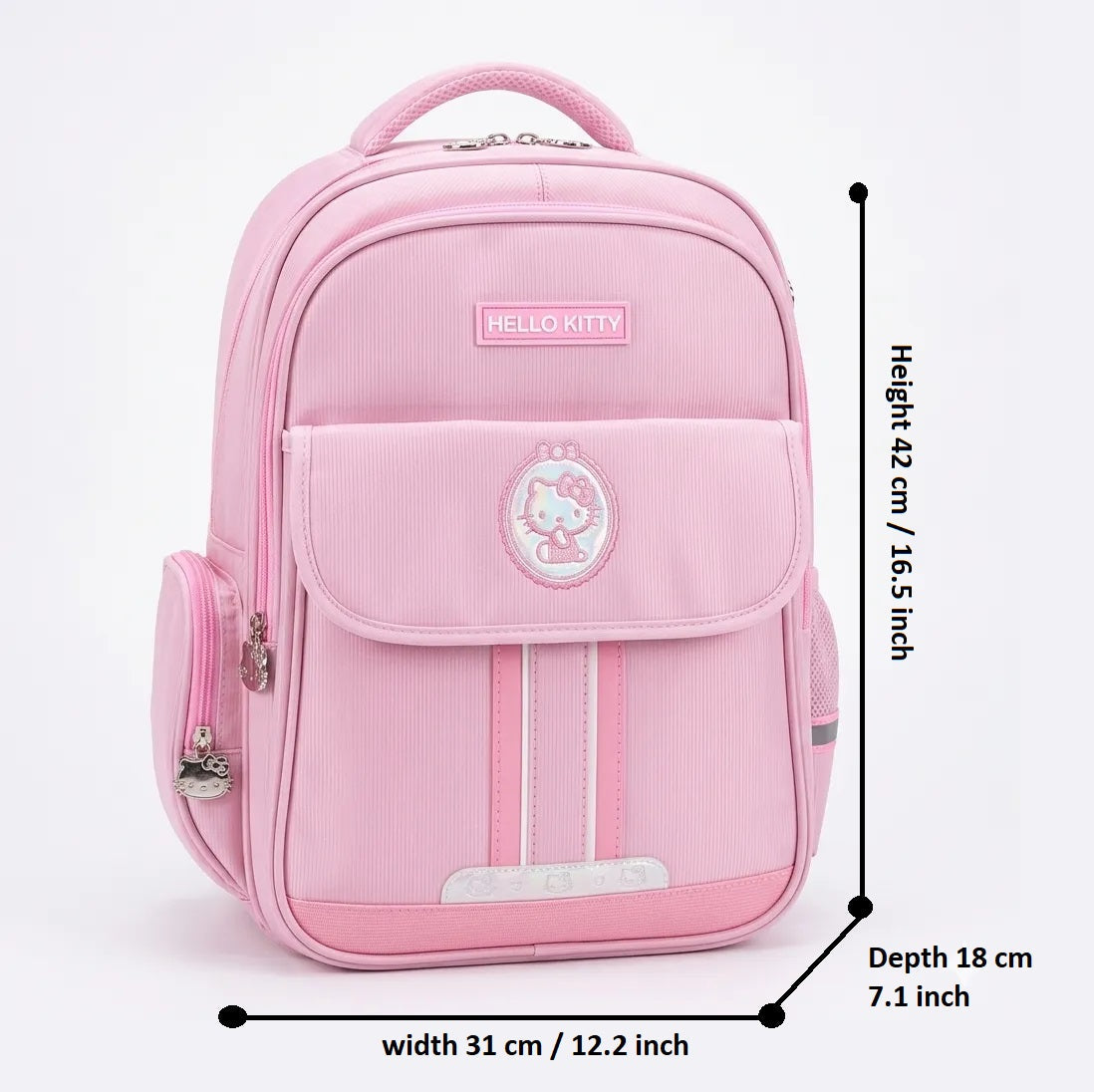 Hello Kitty Girls School Backpack – Junior Class Lightweight Waterproof Bag with Laptop Pocket