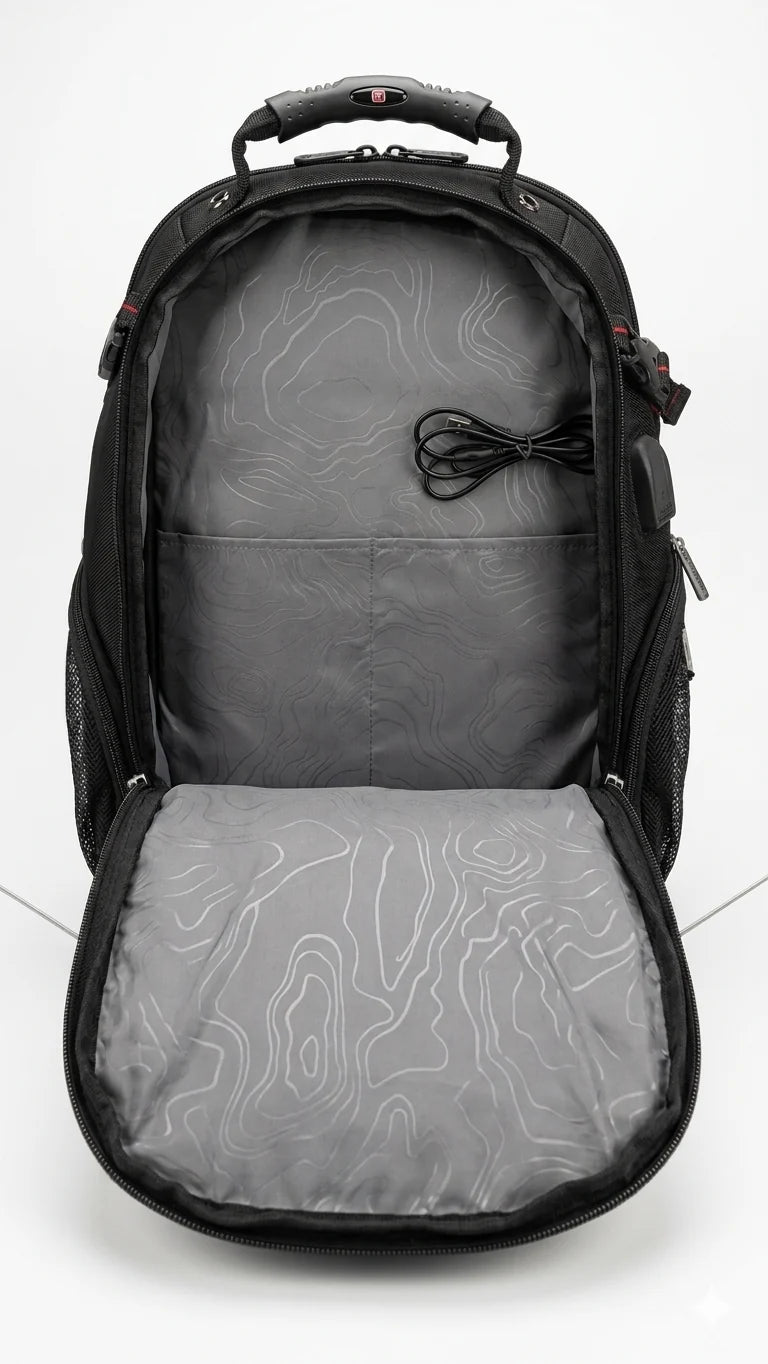 Victoria Cross Travel Business Backpack 15.6″ Laptop Bag with USB & AUX Port – Water-Resistant, Unisex Office & Travel Backpack