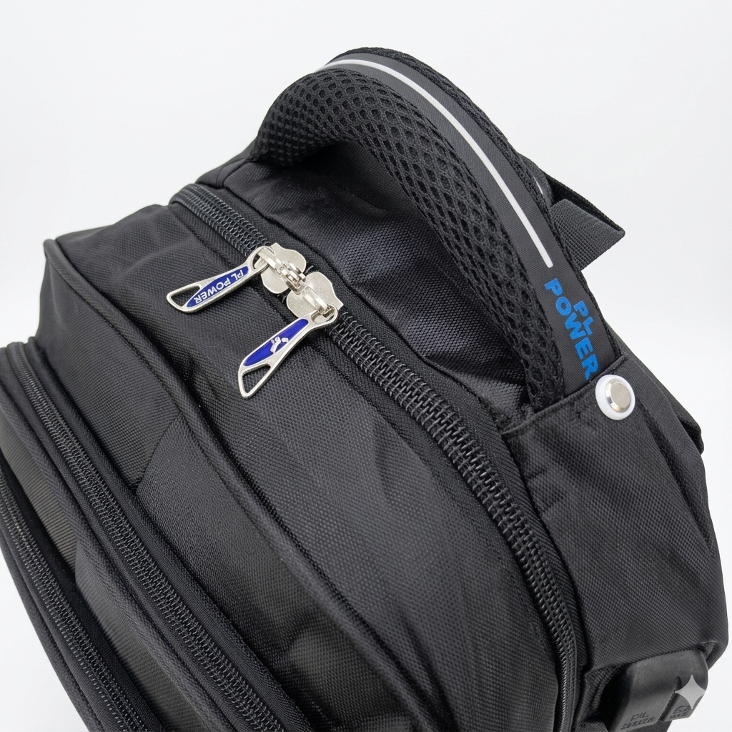 PL Power Waterproof School & Travel Backpack – USB & AUX Port | Premium Polyester Laptop Bag (Class 8–10)