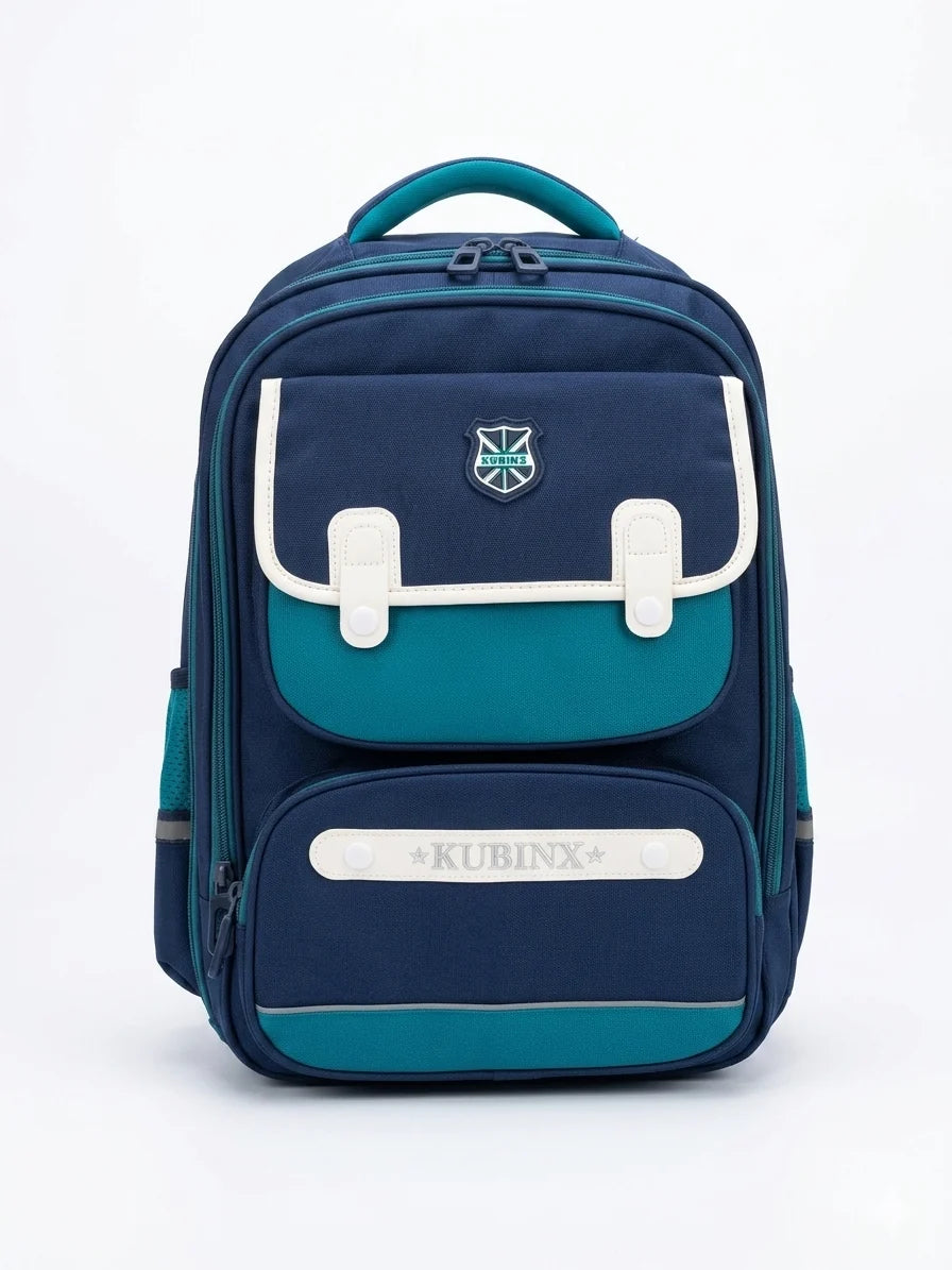 KUBINX British Design School Backpack – 180° Open Book Compartment | Lightweight Oxford Material (Grade 3–5)