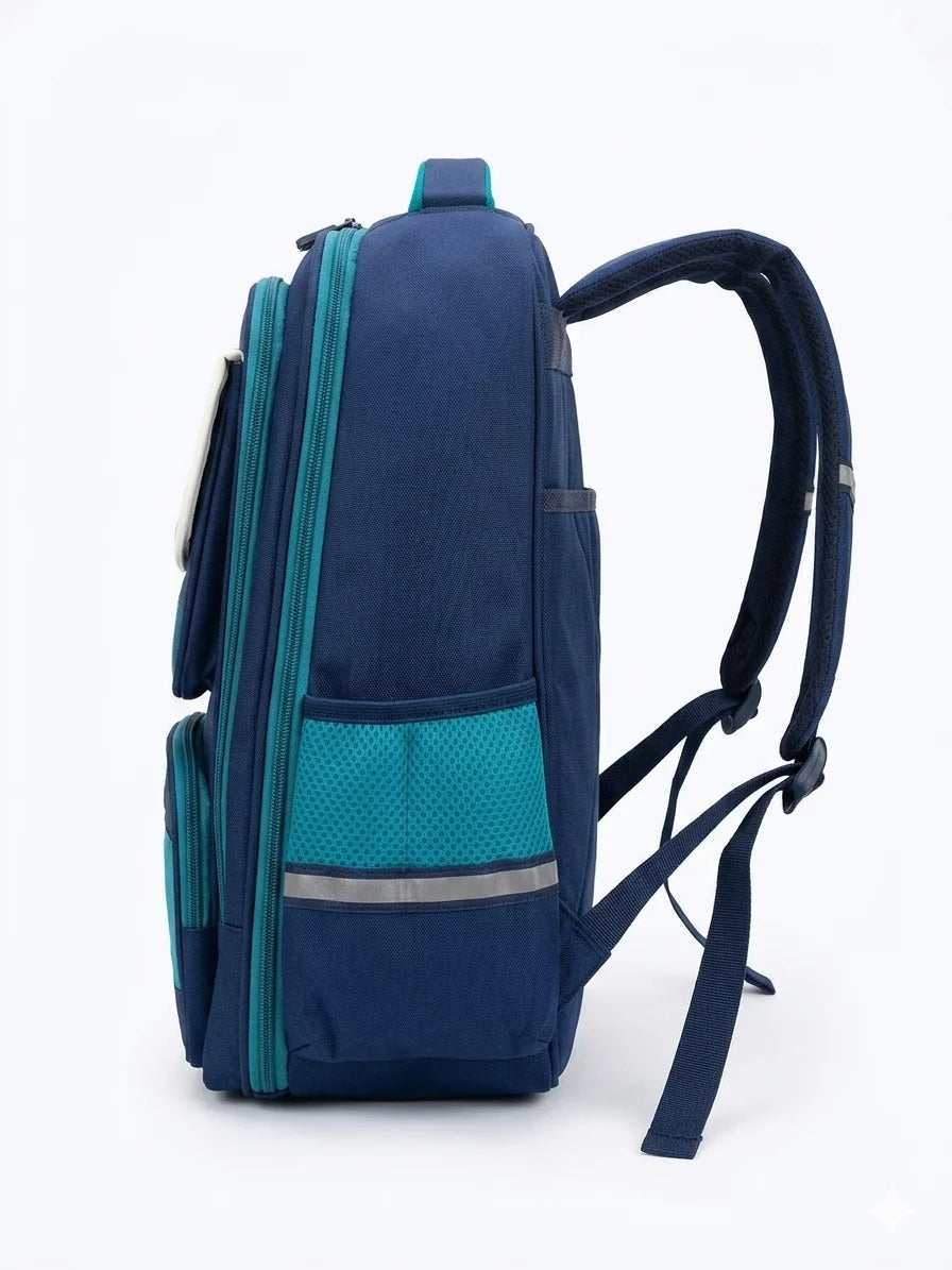 KUBINX British Design School Backpack – 180° Open Book Compartment | Lightweight Oxford Material (Grade 3–5)