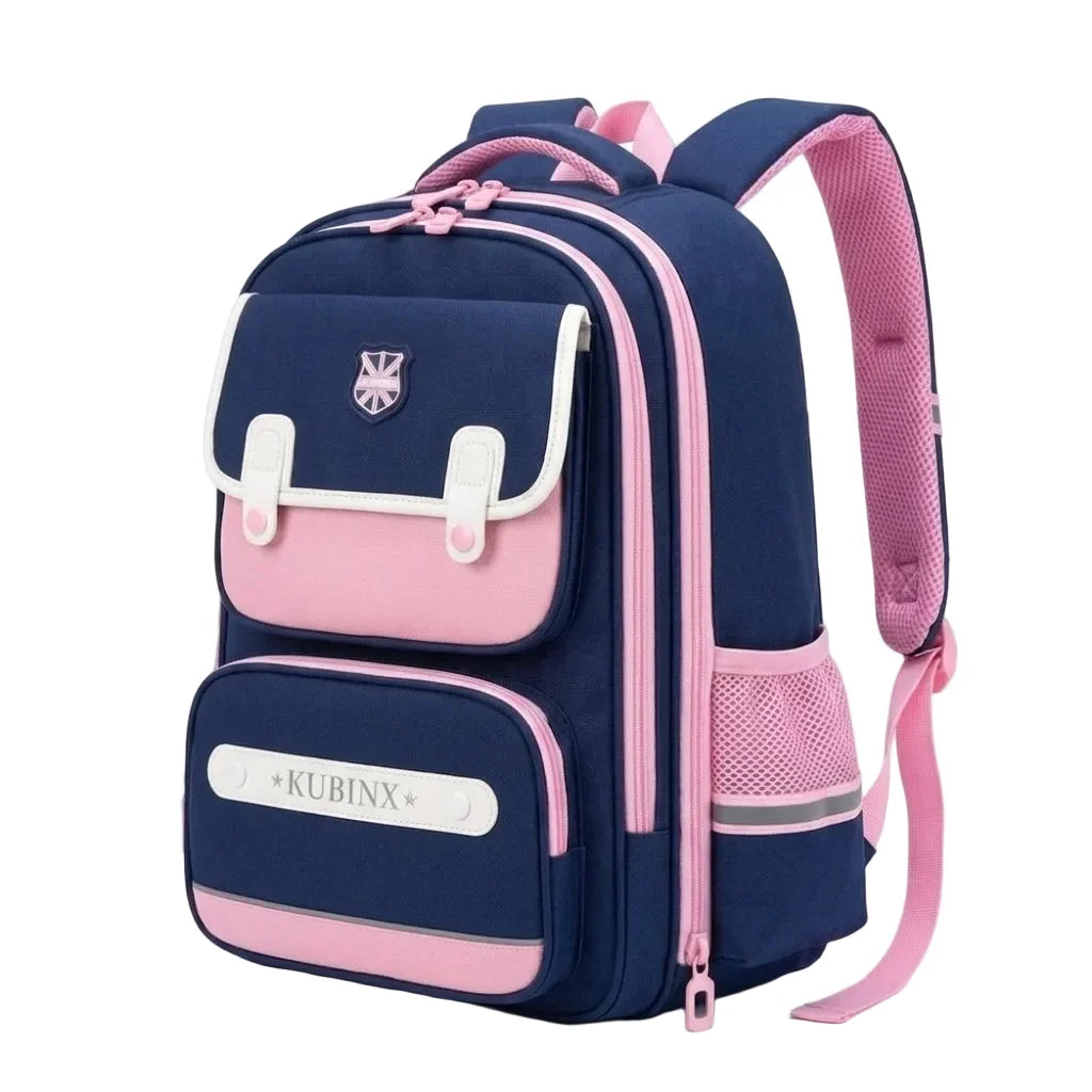 KUBINX British Design School Backpack – 180° Open Book Compartment | Lightweight Oxford Material (Grade 3–5)