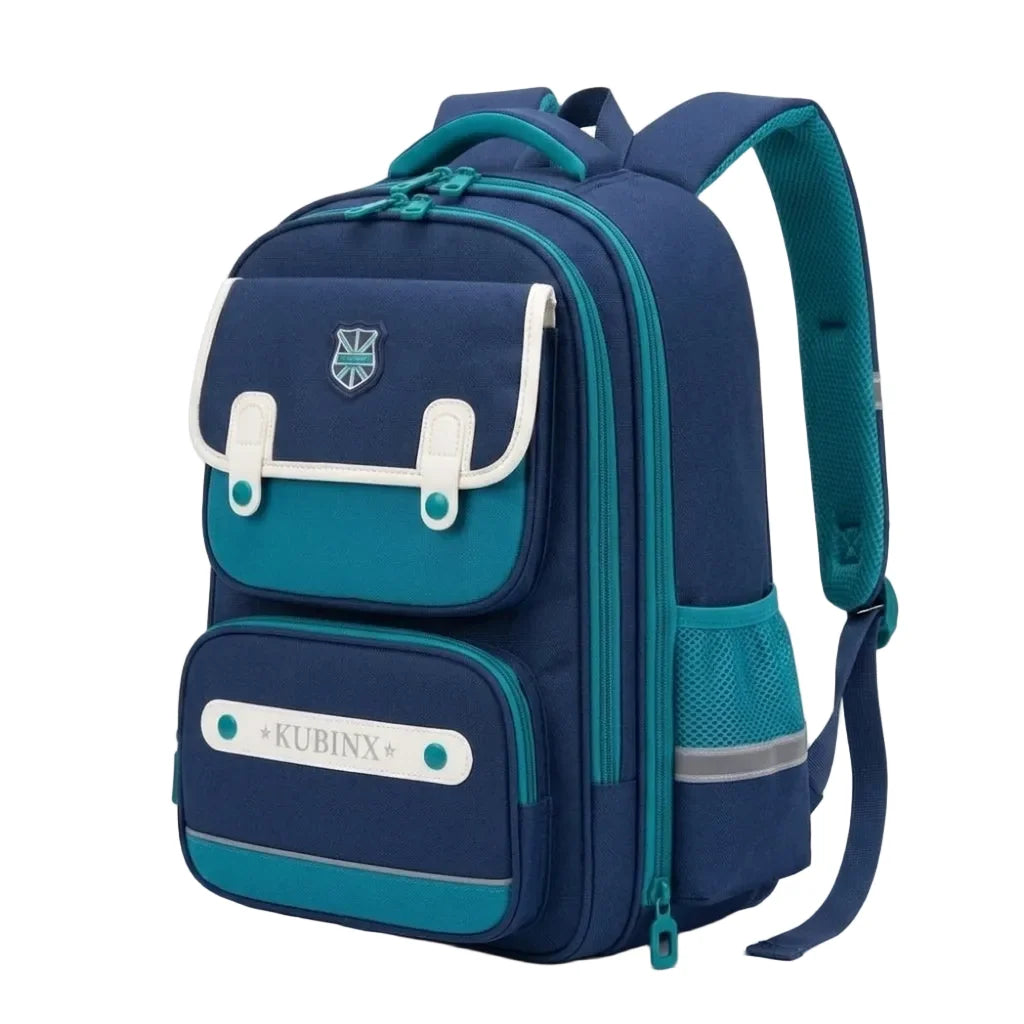 KUBINX British Design School Backpack – 180° Open Book Compartment | Lightweight Oxford Material (Grade 3–5)
