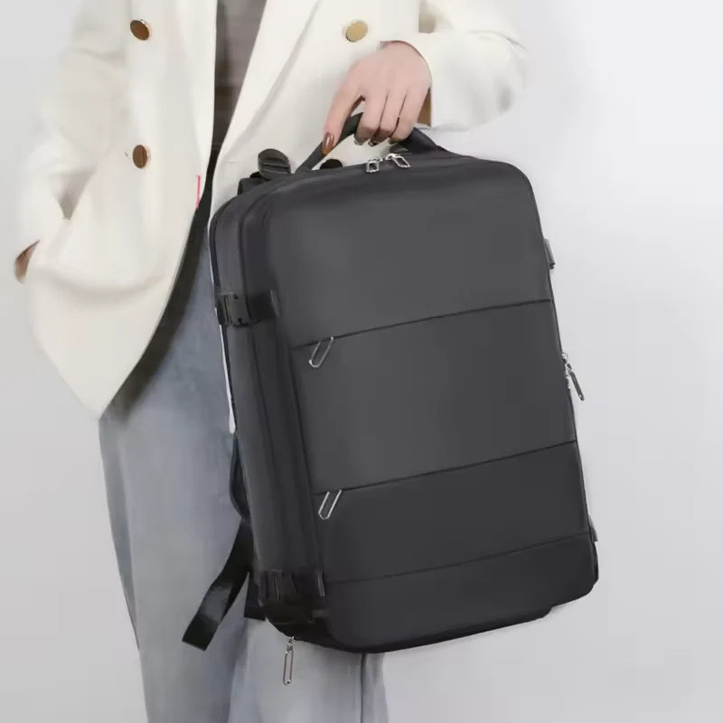 Trax Minimalist Essential Travel Backpack – Cabin Friendly - Waterproof with Shoe Compartment, 15.6" Laptop Compatible