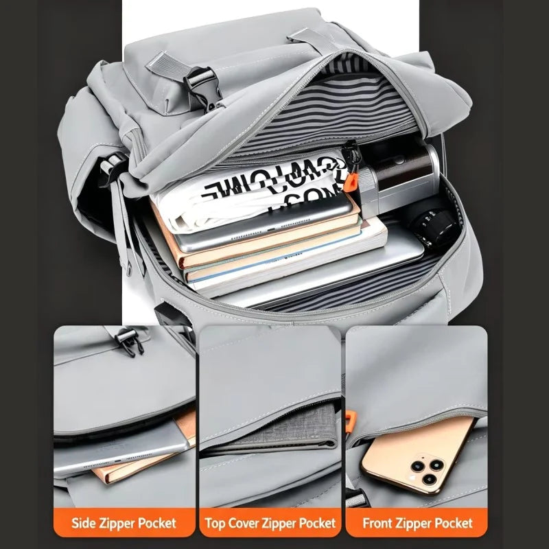 Street Pro 15.6" Waterproof Backpack with USB Charging Port – Stylish Teenager & College Bag