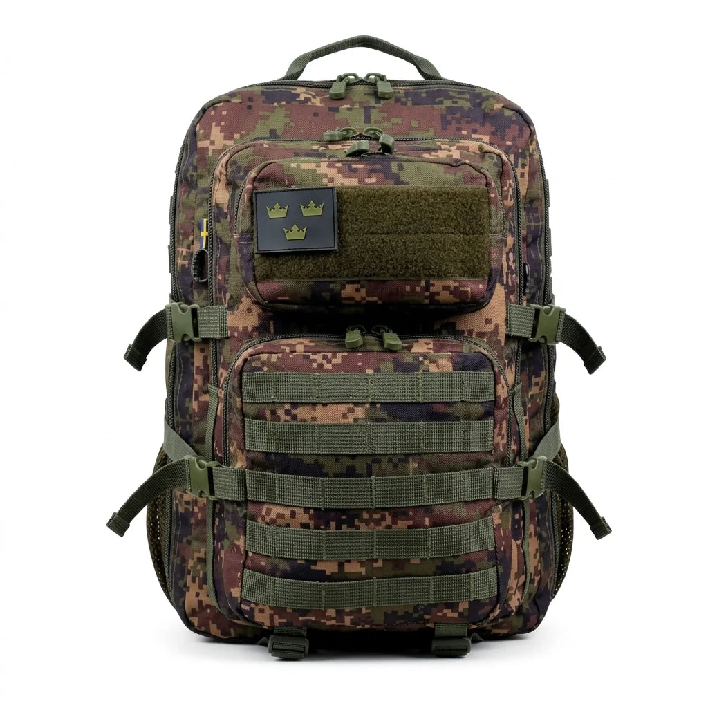 Army Assault 45L Tactical MOLLE Backpack – Digital Camo Green | Water-Resistant Outdoor & Training Bag with Rain Cover