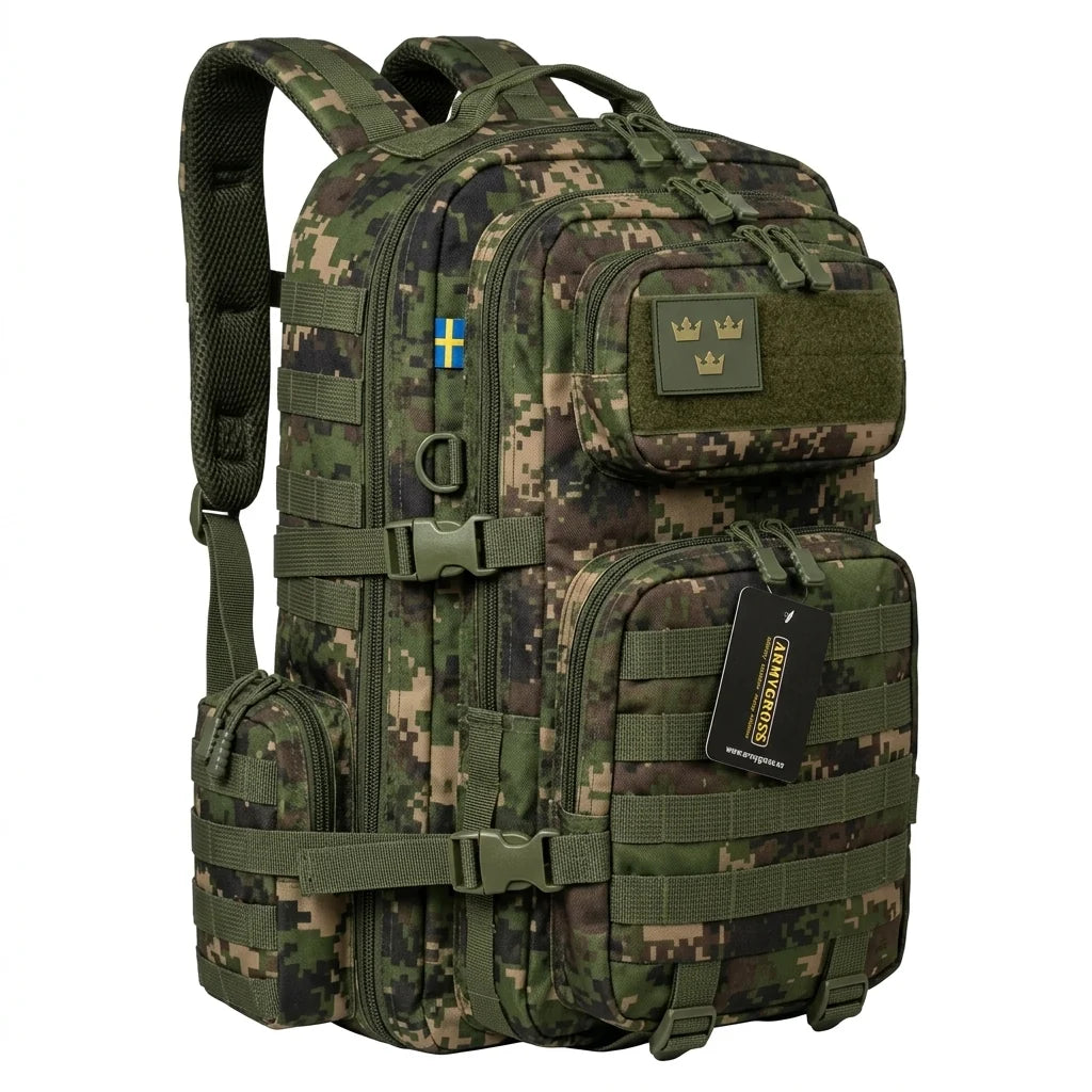 Alpha Tactical Backpack 45L – Digital Camouflage Green | MOLLE, Water Resistant Hiking Hunting Trekking Millitary Backpack