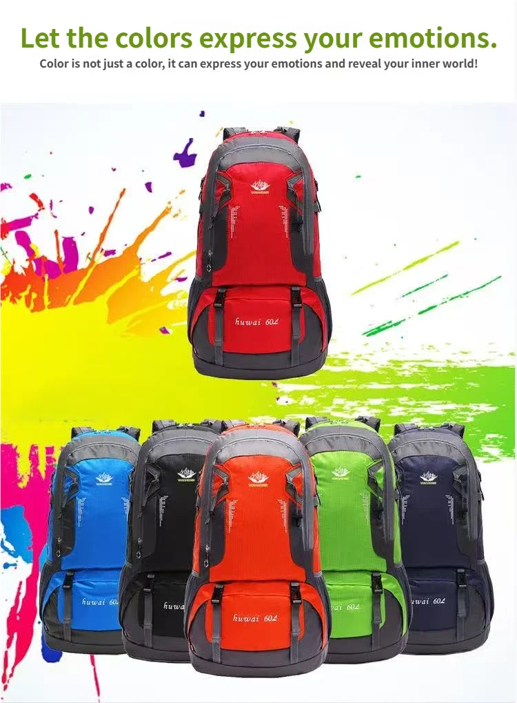 Huntvp 60L High Grade Hiking & Travel Backpack – Waterproof Trekking Bag with Shoe Compartment