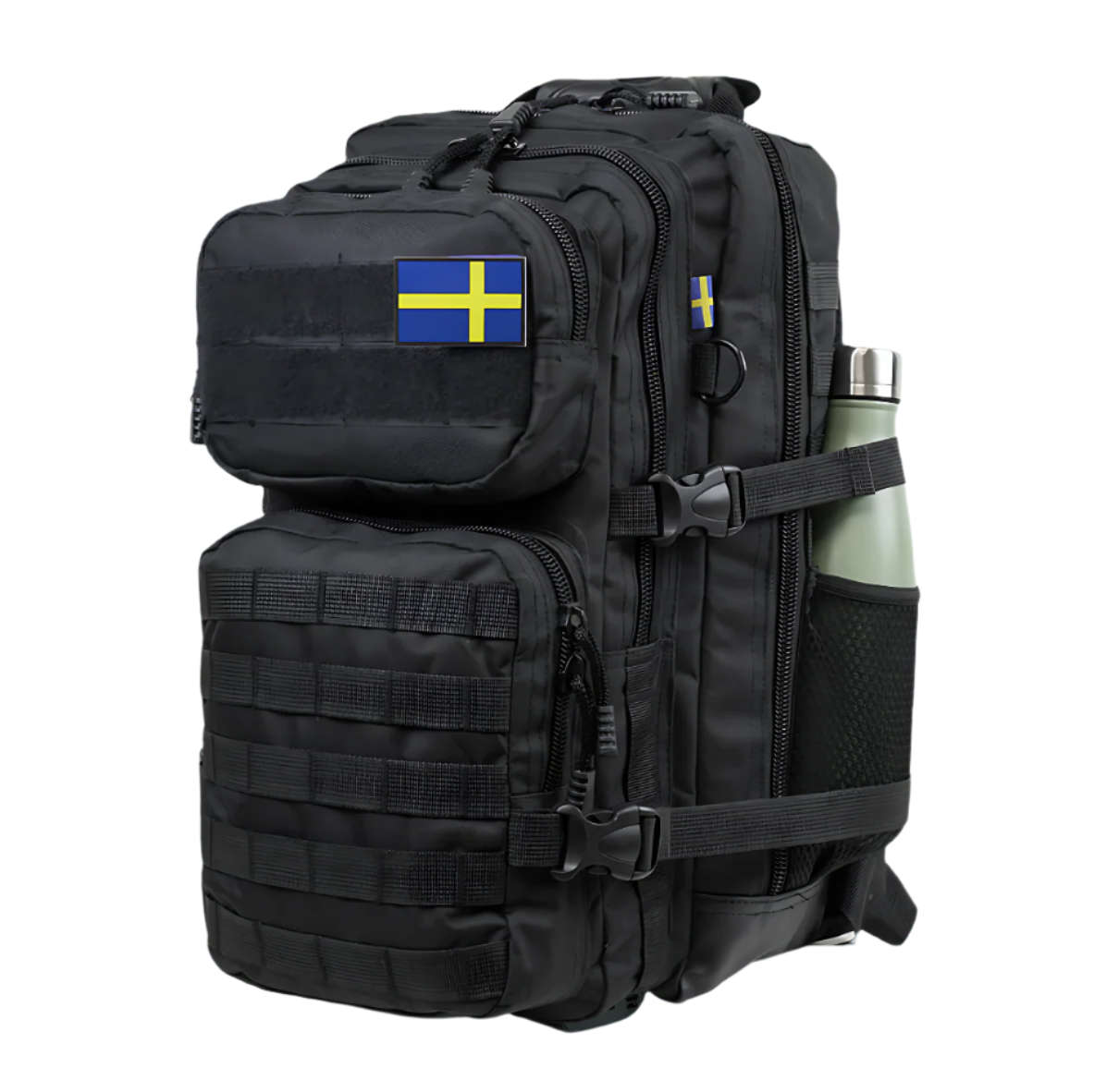 Army Assault 45L Tactical Outdoor Backpack Black – MOLLE System, Military, Hiking, Travel & Training Bag