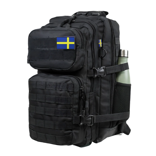 Army Assault 45L Tactical Outdoor Backpack Black – MOLLE System, Military, Hiking, Travel & Training Bag