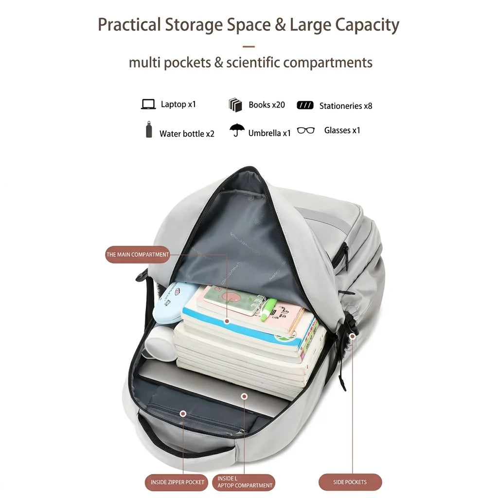 CALDIVO Casual Waterproof Backpack for School, College, University & Travel | Unisex Laptop Bag | Premium Twill Nylon