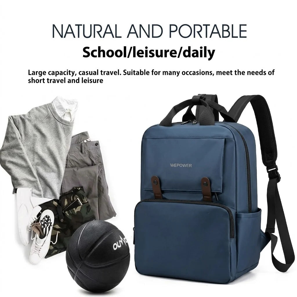 We Power Casual Unisex Backpack for Teenagers | 15" Laptop Compatible | Water Resistant | Blue