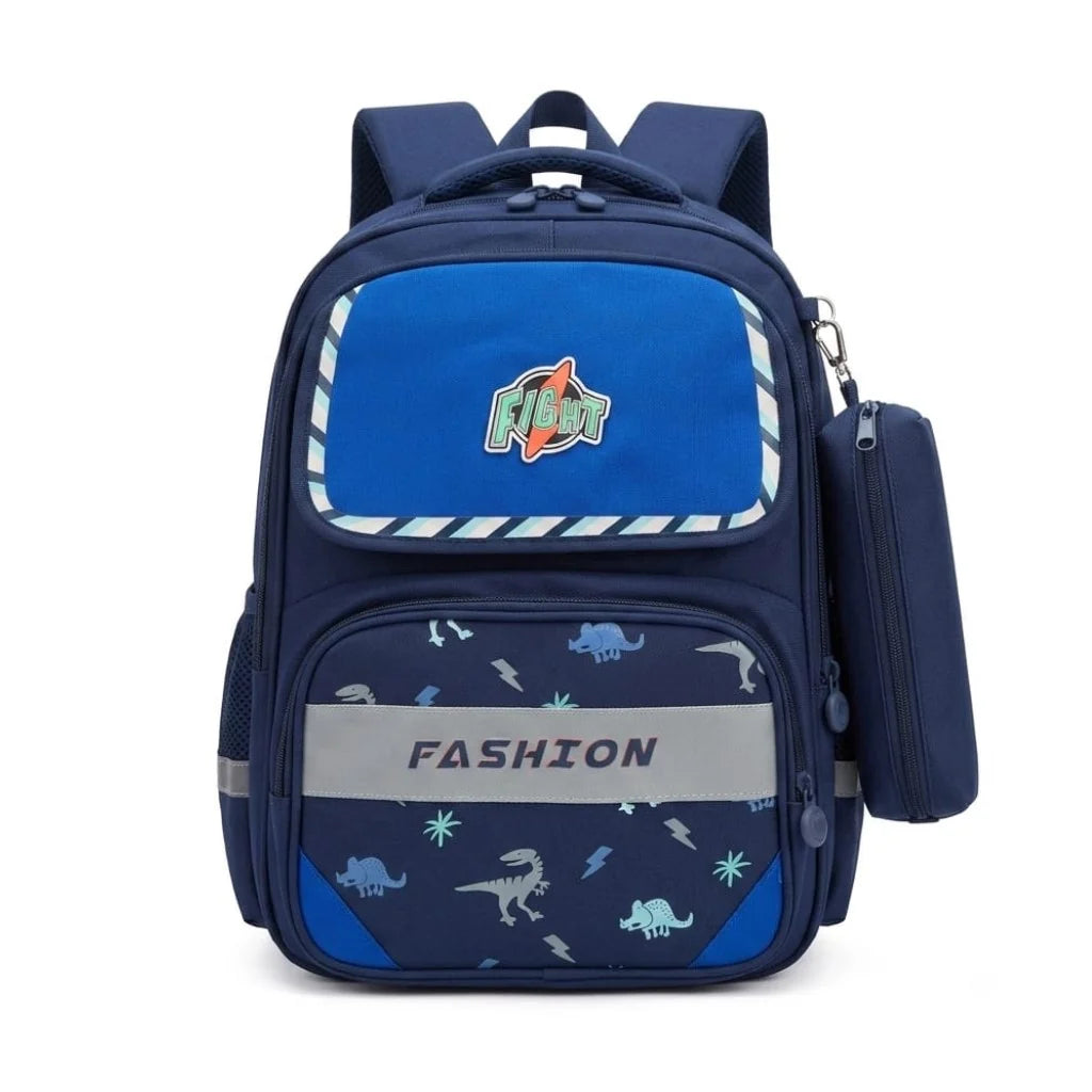 Fashion Kids School Backpack – Imported, with Matching Pencil Case (Available in Pink, Blue & Navy-Pink)