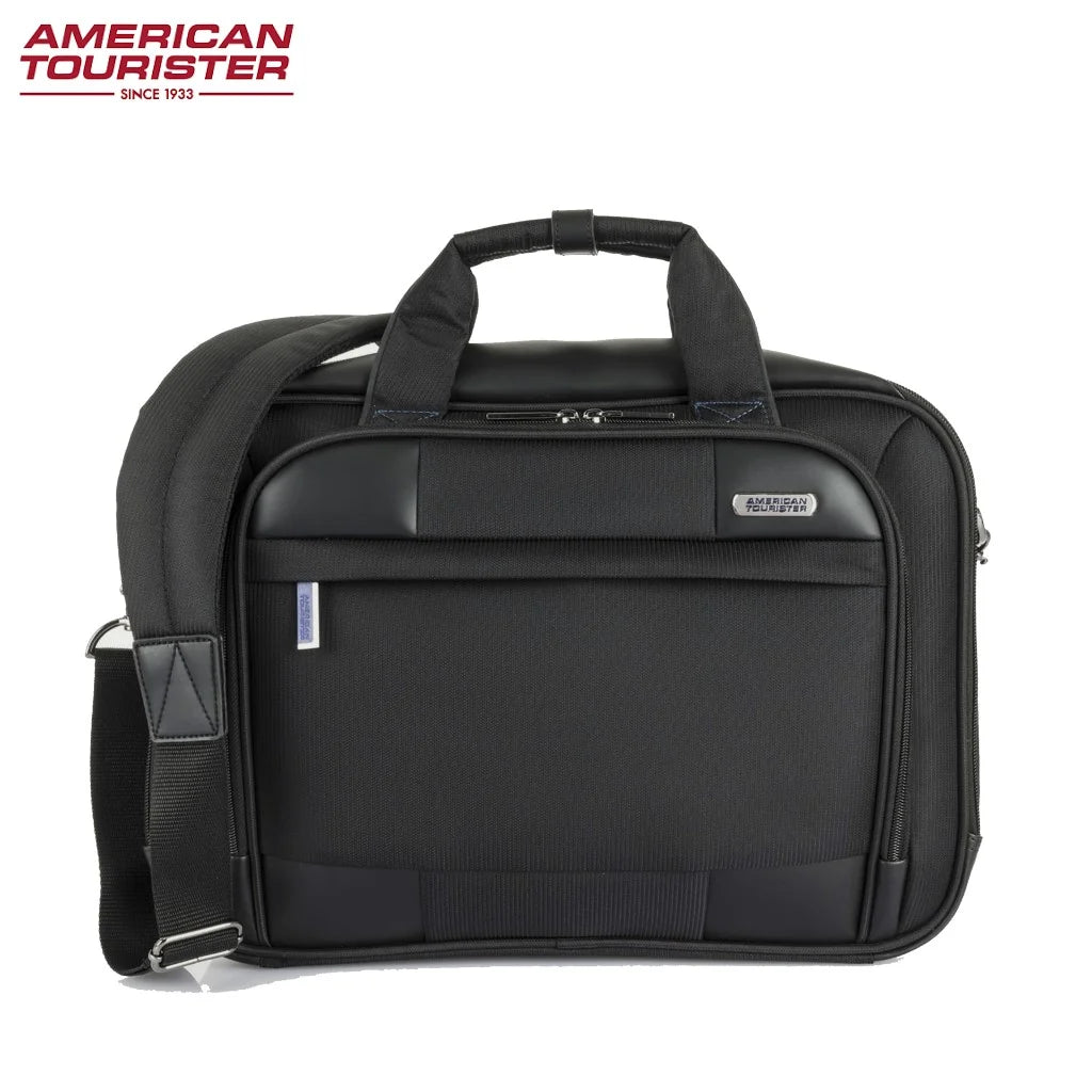 American Tourister Merit Laptop Briefcase - Black Business Bag for Men & Women