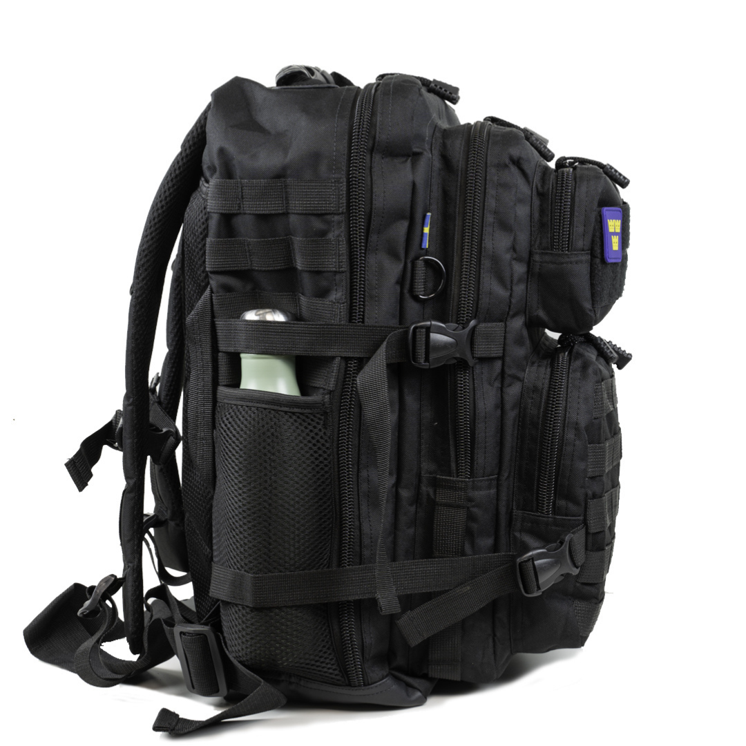 Army Assault 45L Tactical Outdoor Backpack Black – MOLLE System, Military, Hiking, Travel & Training Bag