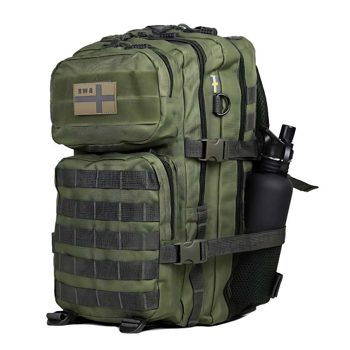 Assault 45L Tactical Outdoor Backpack Green – MOLLE System, Military, Hiking, Travel & Training Bag