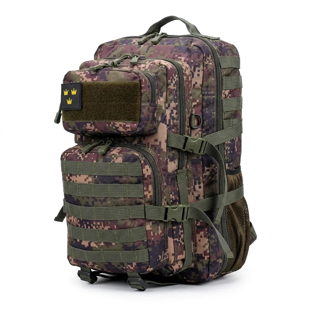 Army Assault 45L Tactical MOLLE Backpack – Digital Camo Green | Water-Resistant Outdoor & Training Bag with Rain Cover