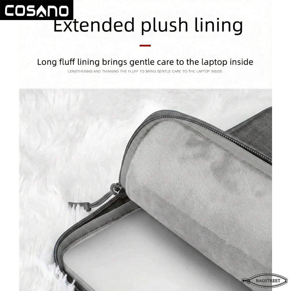 COSANO 15.6" Laptop Sleeve Bag | Neoprene Shockproof Case with Pouch | Slim Protective Cover – Grey