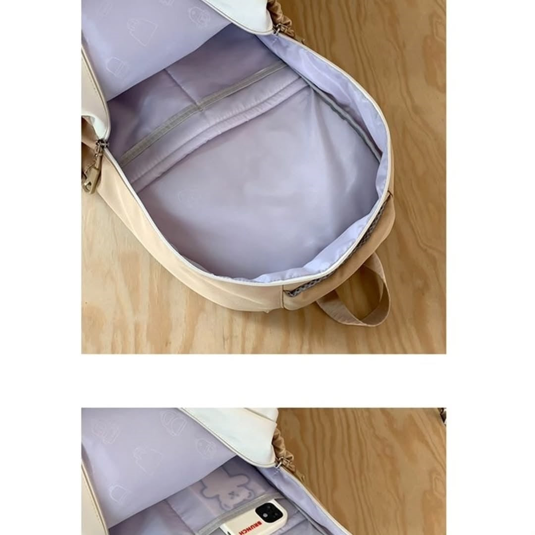 MS TJ Homme Fashion School Backpack Purple – 15.6” Laptop Compatible | Water-Resistant Nylon School Bag for Girls & Boys | Stylish Travel & Campus Backpack