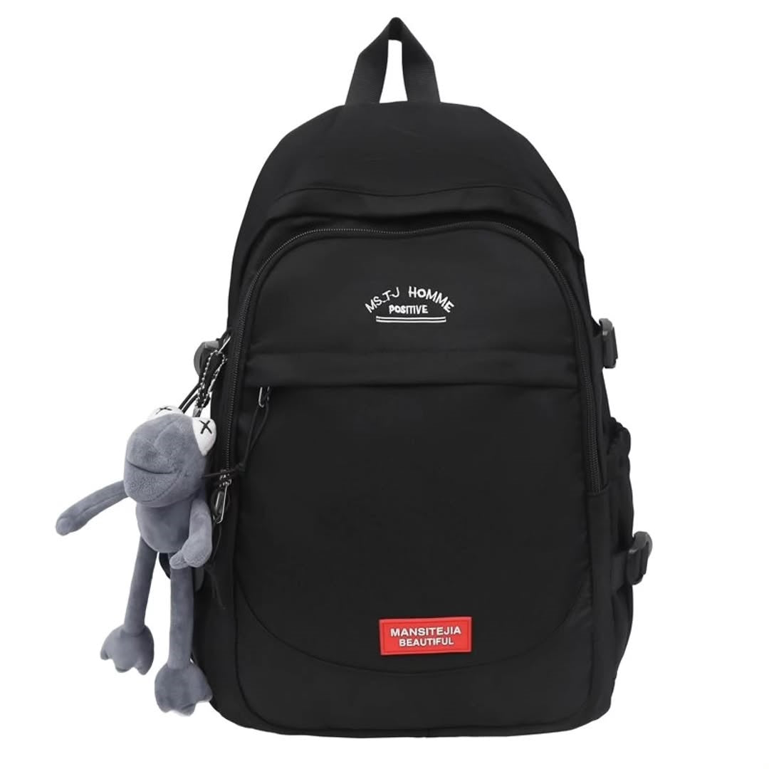 MS TJ Homme Fashion School Backpack Purple – 15.6” Laptop Compatible | Water-Resistant Nylon School Bag for Girls & Boys | Stylish Travel & Campus Backpack